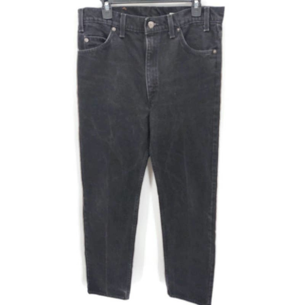 Vintage Orange tab Levi's 505 regular fit straight leg black jeans size 36X32